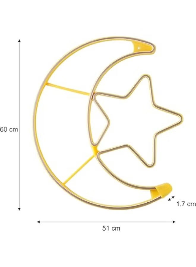 ETRONIK Moon Star LED Light | Large Waterproof Decorative Lighting | Ramadan, Eid & Islamic Gift | Home, Bedroom, Living Room, Indoor Outdoor | Warm White Glow | 1.5m Cable - Image 4